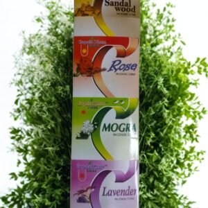Gopala Dham क्लासिक अगरबत्ती कोन - सैंडलवुड, रोज, मोगरा, लैवेंडर (12 पैकेट्स बॉक्स) | 100% प्राकृतिक, Export क्वालिटी