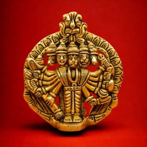 100% शुद्ध पीतल पंचमुखी हनुमान मूर्ति (10 सेमी) | द्वार व दीवार पर लगाने योग्य | नज़र दोष व नकारात्मक ऊर्जा से सुरक्षा हेतु वास्तु समाधान