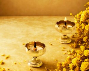 पूजा के लिए पीतल के कमल दीये का सेट (2 नग) – मंदिर, पूजा कक्ष, ऑफिस और घर की सजावट हेतु उपयुक्त तेल दीपक