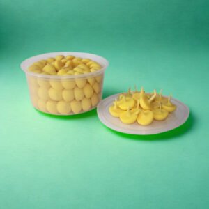 Om Phool Batti पूजा के लिए छोटा गाय घी दिया, 100 पीस, वैक्स फ्री और वेगन घी बैटटी/विक्स/ज्योत पूजा आरती के लिए, (1 का पैक, पीला, 100 पीस का पैक)