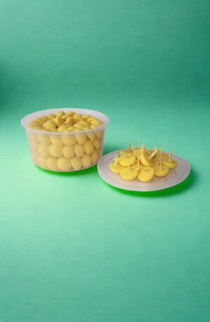 Om Phool Batti पूजा के लिए छोटा गाय घी दिया, 100 पीस, वैक्स फ्री और वेगन घी बैटटी/विक्स/ज्योत पूजा आरती के लिए, (1 का पैक, पीला, 100 पीस का पैक)