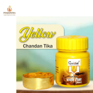 PoojaPatra Yellow Chandan Tika 40ml | Spiritual Solutions Haldi Chandan Tilak for Pooja & Daily Use | Herbal Fragrant Tika for Tilak & Rituals | पीला चंदन टीका