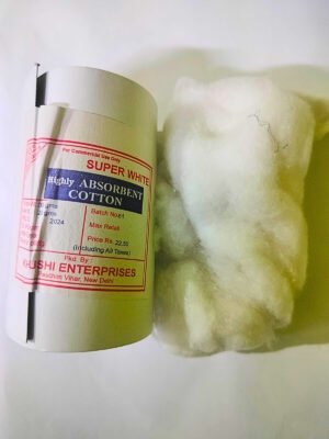 सफेद, शुद्ध और उच्च गुणवत्ता वाली Highly Absorbent Cotton रोल जो पूजा, चिकित्सा और घरेलू उपयोग के लिए उपयुक्त है। 20 ग्राम शुद्ध वजन, सस्ती कीमत पर।