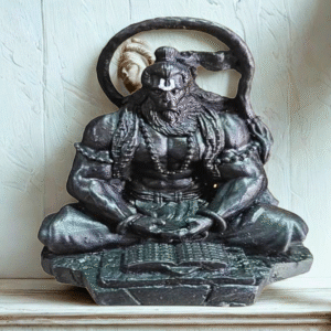 PoojaPatra Black हनुमान जी मूर्ति | भगवान बजरंगबली ध्यान मुद्रा में | घर, कार डैशबोर्ड, पूजा एवं उपहार के लिए सजावटी शोपीस – 11 सेमी (रेज़िन, काला)