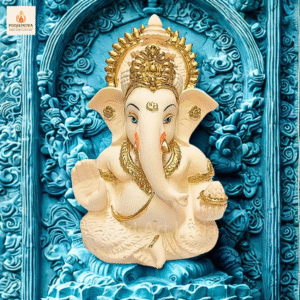 PoojaPatra रेज़िन गणेश मूर्ति – पीच आइवरी फिनिश गणपति प्रतिमा | कार डैशबोर्ड, ऑफिस डेस्क, होम डेकोर और पूजा कक्ष के लिए आदर्श | घर की सजावट एवं उपहार हेतु भगवान गणेश आइडल