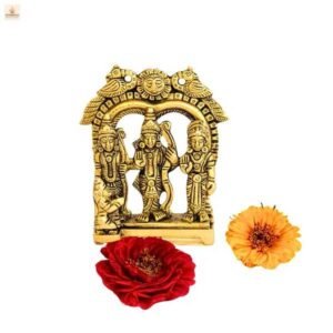 Ram Darbar Brass Idol (10 cm) – पीतल की राम, सीता, लक्ष्मण और हनुमान मूर्ति पूजा और होम डेकोर के लिए परफेक्ट शोपीस