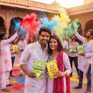 organic herbal gulal red yellow